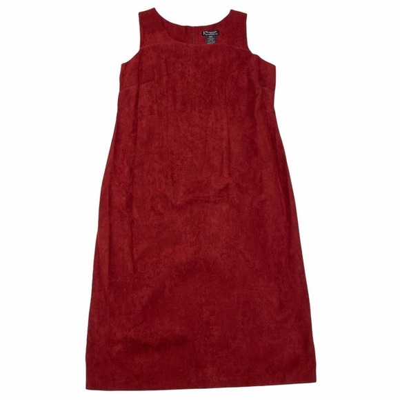 K Woman Faux-Suede Sheath Sleeveless Maxi Dress - Picture 6 of 11